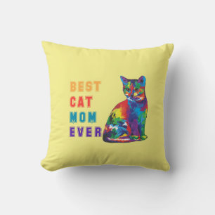 Almofada A melhor mãe de gatos alguma vez escreve para o g