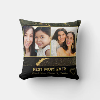Almofada A melhor mãe de sempre - Foto personalizada Dourad