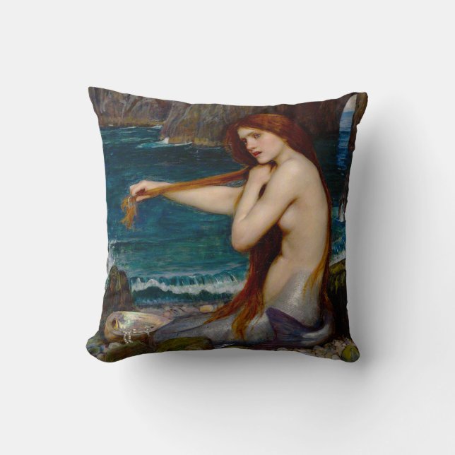 Almofada A Mermaid, c. 1900 by John Waterhouse (Frente)