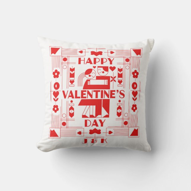 Almofada A modern Bauhaus personalized Valentine’s Day (Frente)