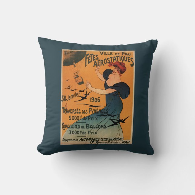 Almofada A mulher Vermelho-Dirigida espera o poster dos (Frente)