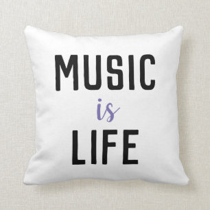 Almofada A música é travesseiro da indicação da vida