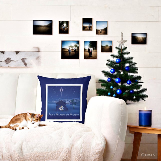 Almofada A natividade Jesus é a razão (Criador carregado)