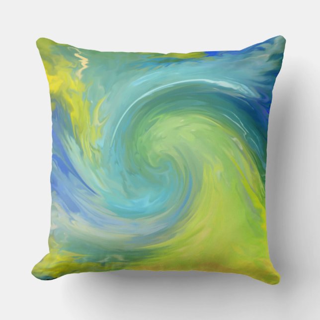 Almofada A onda - abstrato - travesseiros projetados (Frente)