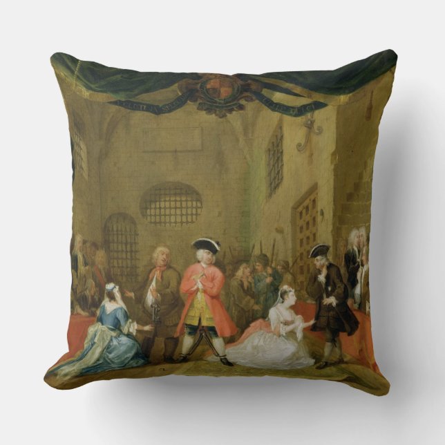 Almofada A ópera do mendigo, cena III, ato XI, 1729 (óleo o (Frente)
