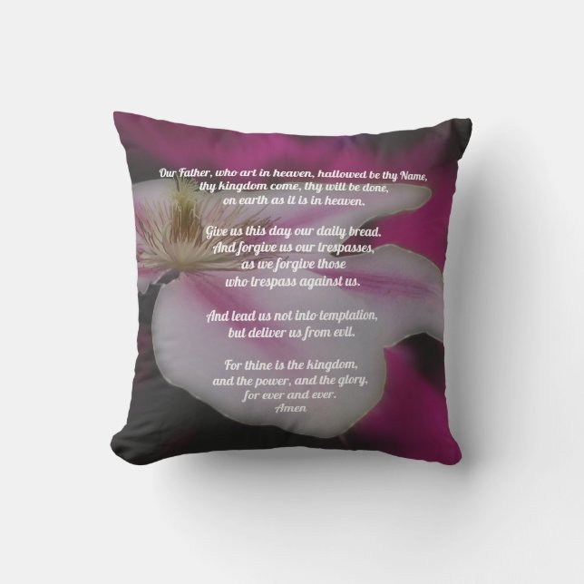 Almofada A oração do Senhor Nosso Pai Clematis (Frente)