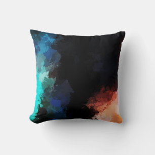 Almofada A pintura abstrata moderna Splatters o azul