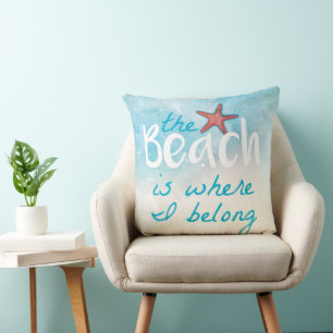 Almofada A Praia É Onde Eu Pertenço Ao Travesseiro decorati