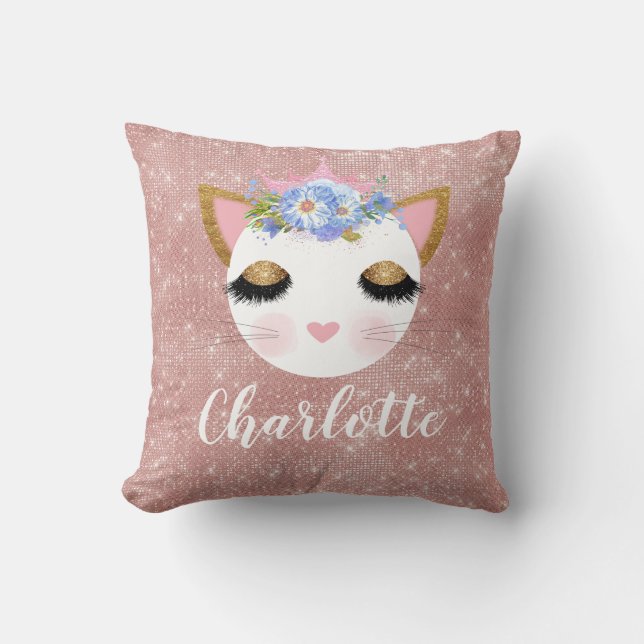 Almofada A princesa de ouro rosa rosa rosa rosa rosa rosa é (Frente)