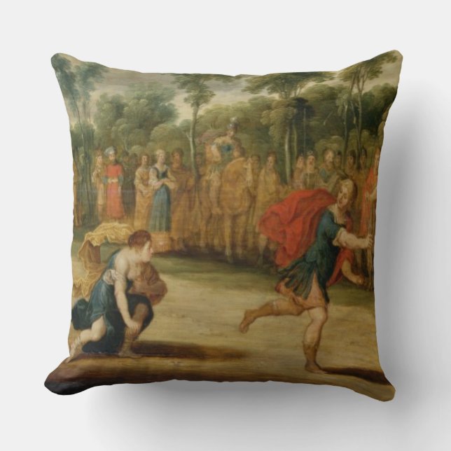 Almofada A raça de Atalanta e de Hippomenes (óleo no (Frente)