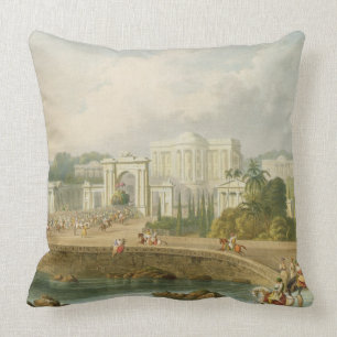 Almofada A residência britânica em Hyderabad em 1813, de