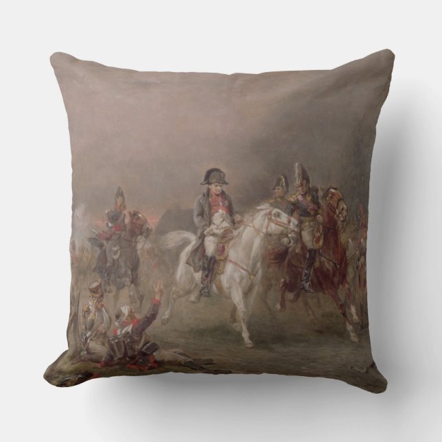 Almofada A retirada de Napoleon (óleo em canvas) (Frente)