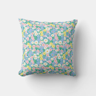 Almofada  A seamless pattern of colorful daisies in pastel 