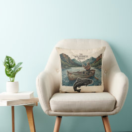 Almofada "A Selva Espera" Design de Pesca Vintage