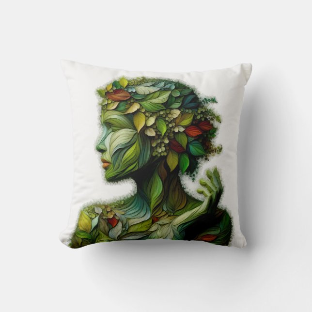 Almofada A Senhora Verde - Fundo Branco (Frente)