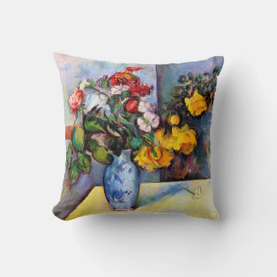 Almofada A vida com flores em um vaso, Paul Cezanne