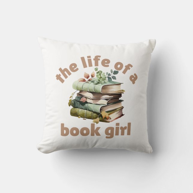 Almofada A Vida de uma Garota dos Livros (Frente)