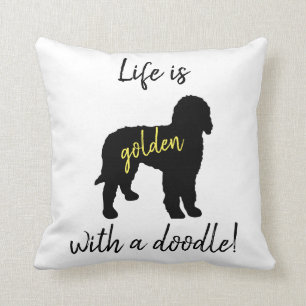 Almofada A vida é dourada com um travesseiro decorativo do