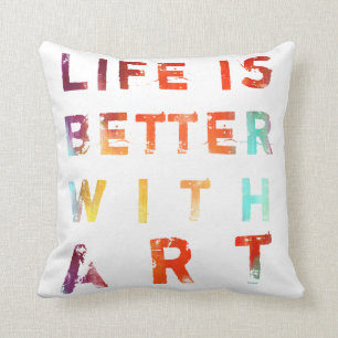 Almofada A vida é melhor com arte