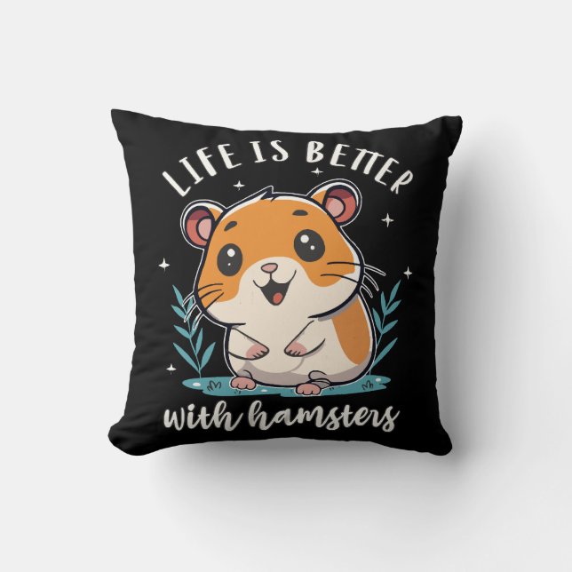 Almofada A Vida é Melhor Com Hamsters (Frente)