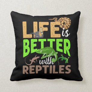 Almofada A vida é melhor com os répteis Gecko Chameleon C