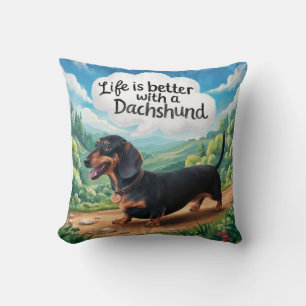 Almofada A Vida É Melhor Com Um Dachshund