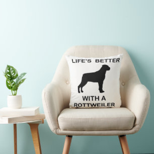 Almofada A vida é melhor com um rottweiler