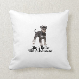 Almofada A vida é melhor com um Schnauzer