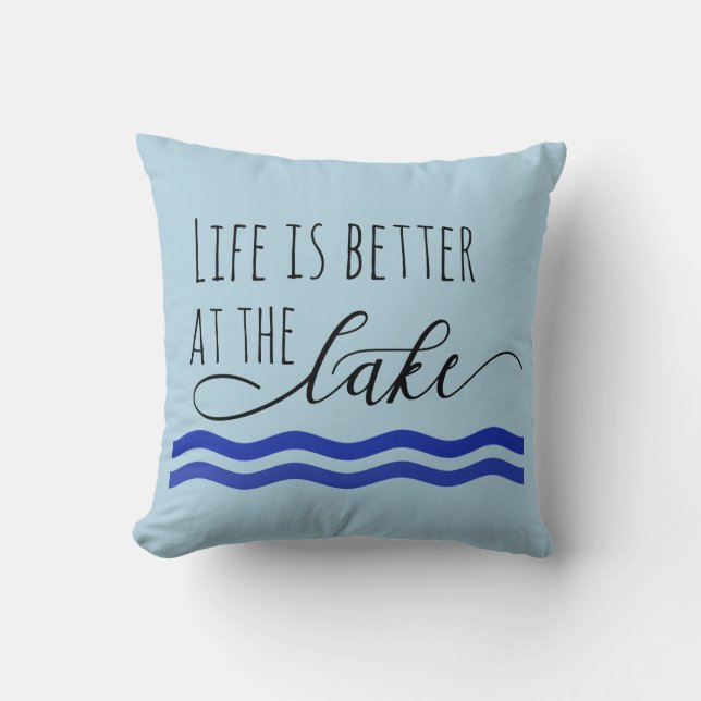 Almofada A vida é melhor no lago Home decor (Frente)