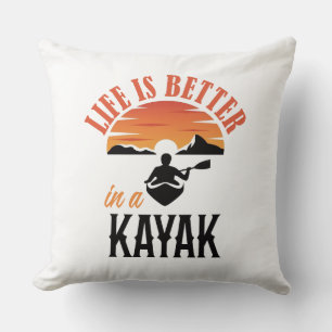 Almofada A vida é melhor num Kayak