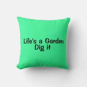 Almofada A vida é um jardim. Travesseiro decorativo