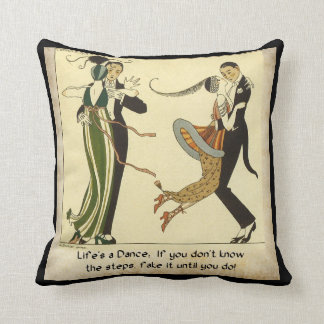 Almofada A vida é uma dança:  Ilustração do art deco