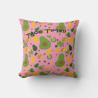 Almofada Abacates e Tacos nas rosas claro - com palavras
