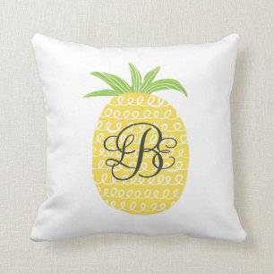 Almofada Abacaxi desenhado mão lunático Monogrammed