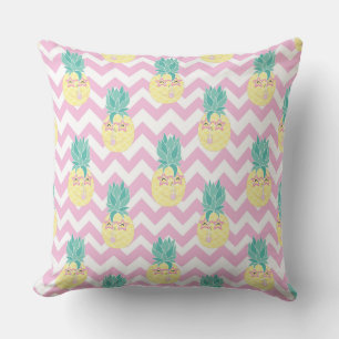Almofada Abacaxis e Chevron Rosa