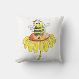 Almofada Abeja Caprichosa Fofa em uma Flor