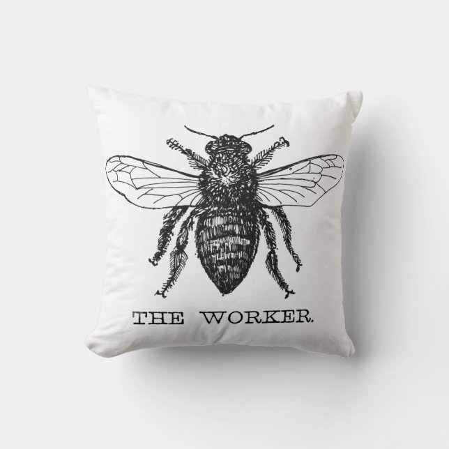 Almofada Abeja Trabalhadora Mel Abelha Preta (Frente)