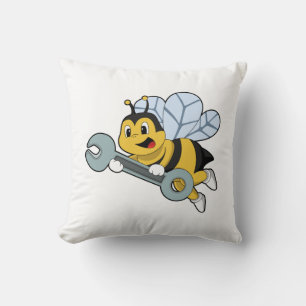 Almofada Abelha como mecânica com chave inglesa