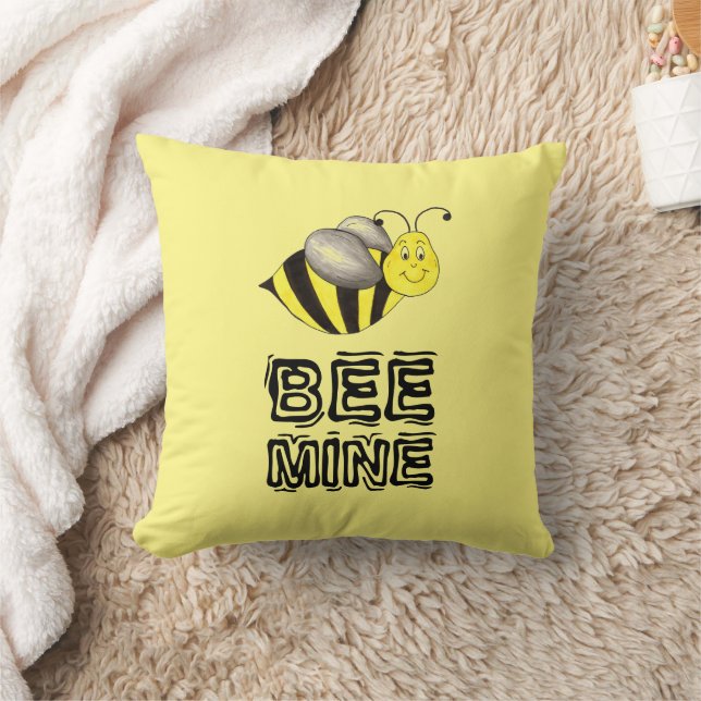 Almofada Abelha Seja meu Dia de os namorados Ama Bumblebee (Cobertor)