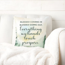 Almofada Abençoado Entrando em &Saída, Aquarela Verde