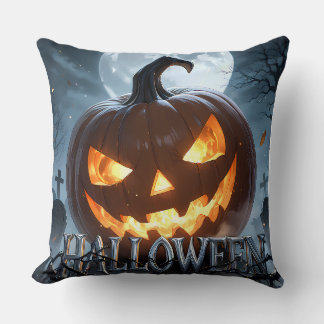 Almofada Abóbora de Halloween Brilhante Lua