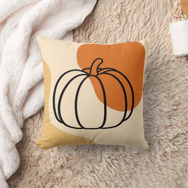 Almofada Abóbora de outono com Blob Laranja e Forma de Abst (Cobertor)