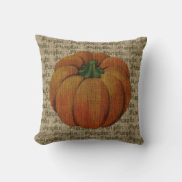 Almofada Abóbora do vintage de serapilheira com o coxim do