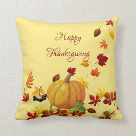 Almofada Abóbora E Folhas