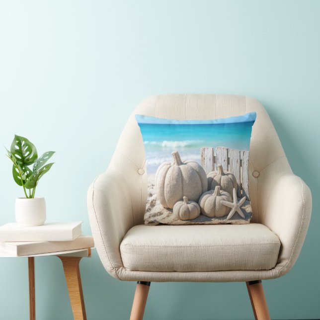 Almofada Abóboras de Areia de Praia e Estrela do Mar (Cadeira)