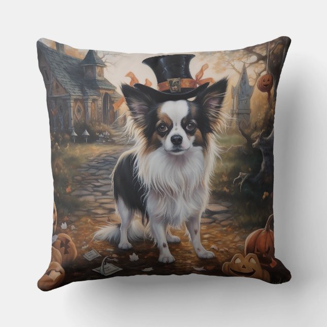 Almofada Abóboras Papillon Halloween Assustador  (Verso)