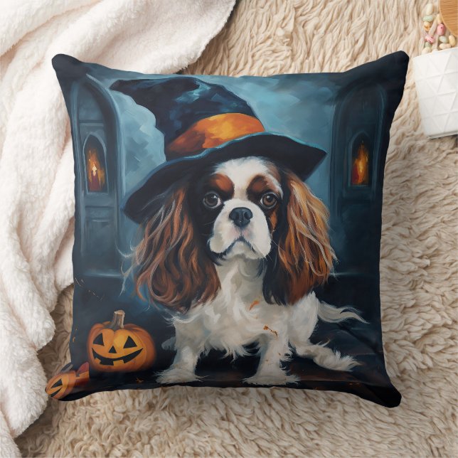 Almofada Abóboras Rei Cavalier Halloween Assustador  (Cobertor)
