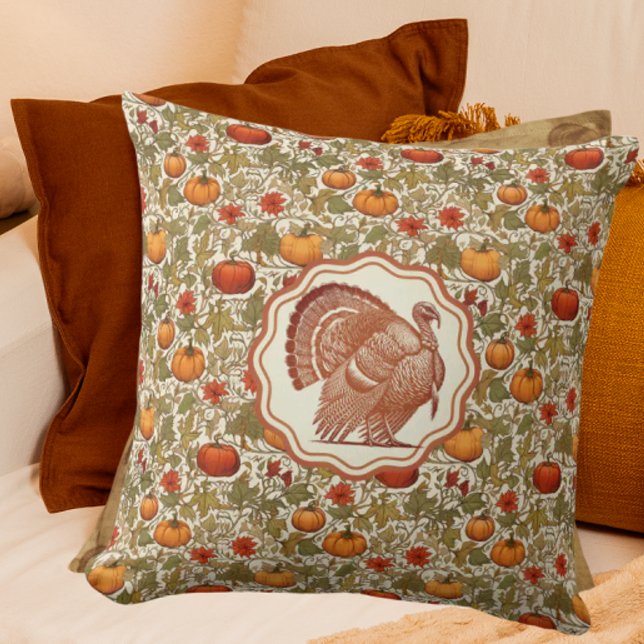 Almofada Abóboras William Morris Peru Selvagem  (Happy Turkey Day!)