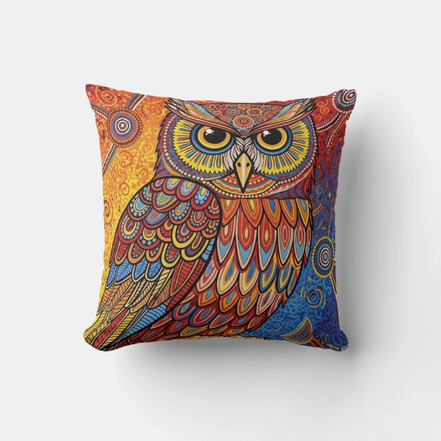 ALMOFADA ABORIGINAL ART OF OWL (Frente)