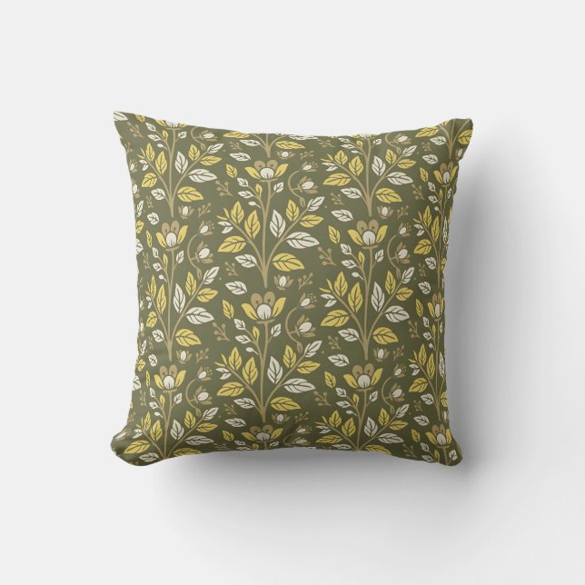 Almofada Abra a Natureza com Elegantes Padrões Florais (Frente)